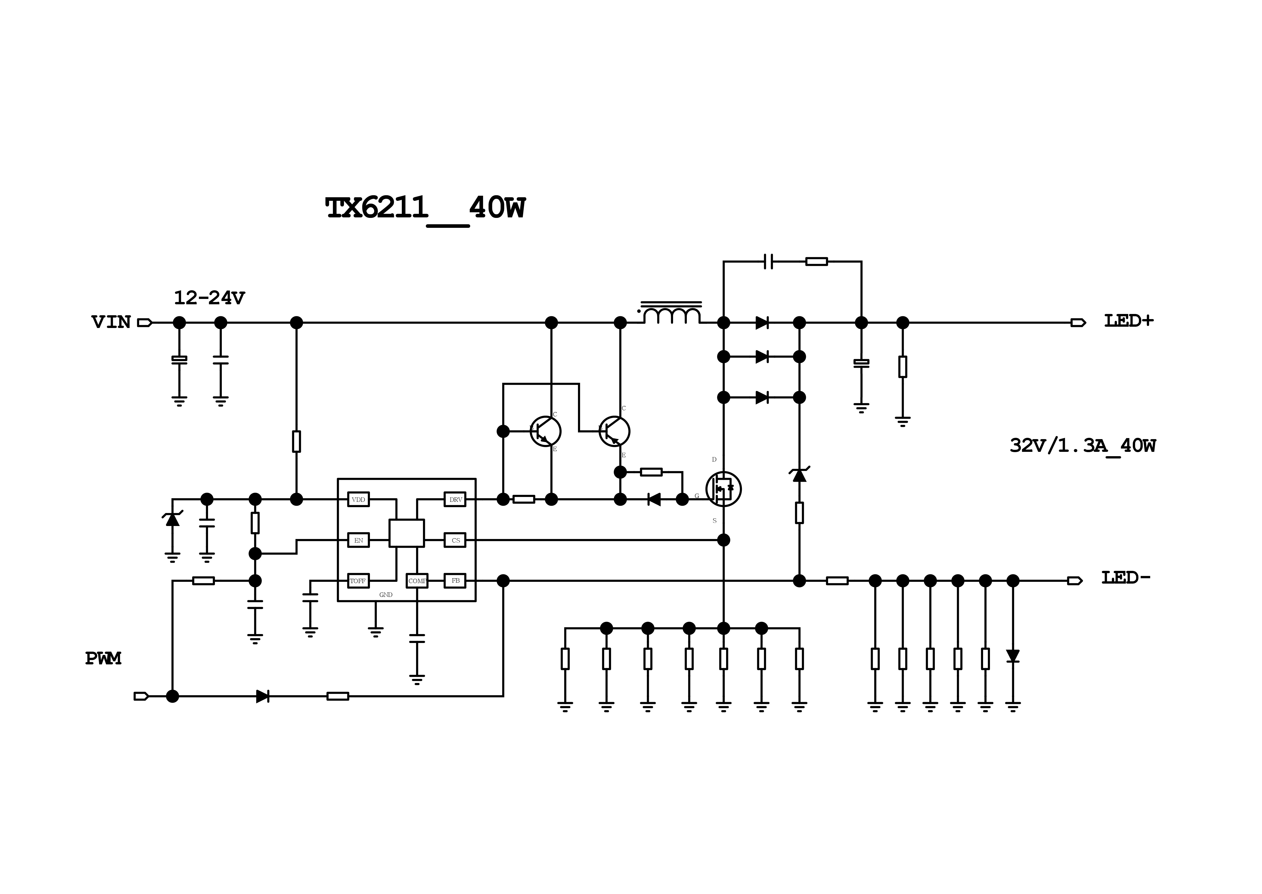 LED驱动芯片TX6211原理图