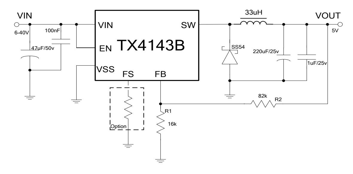 TX4143B典型应用电路图